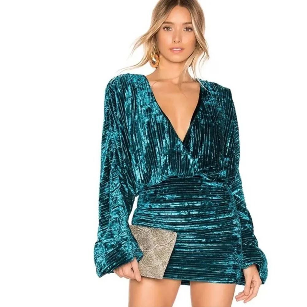 NBD Illusion Mini Dress in Teal Nwt Size Small
